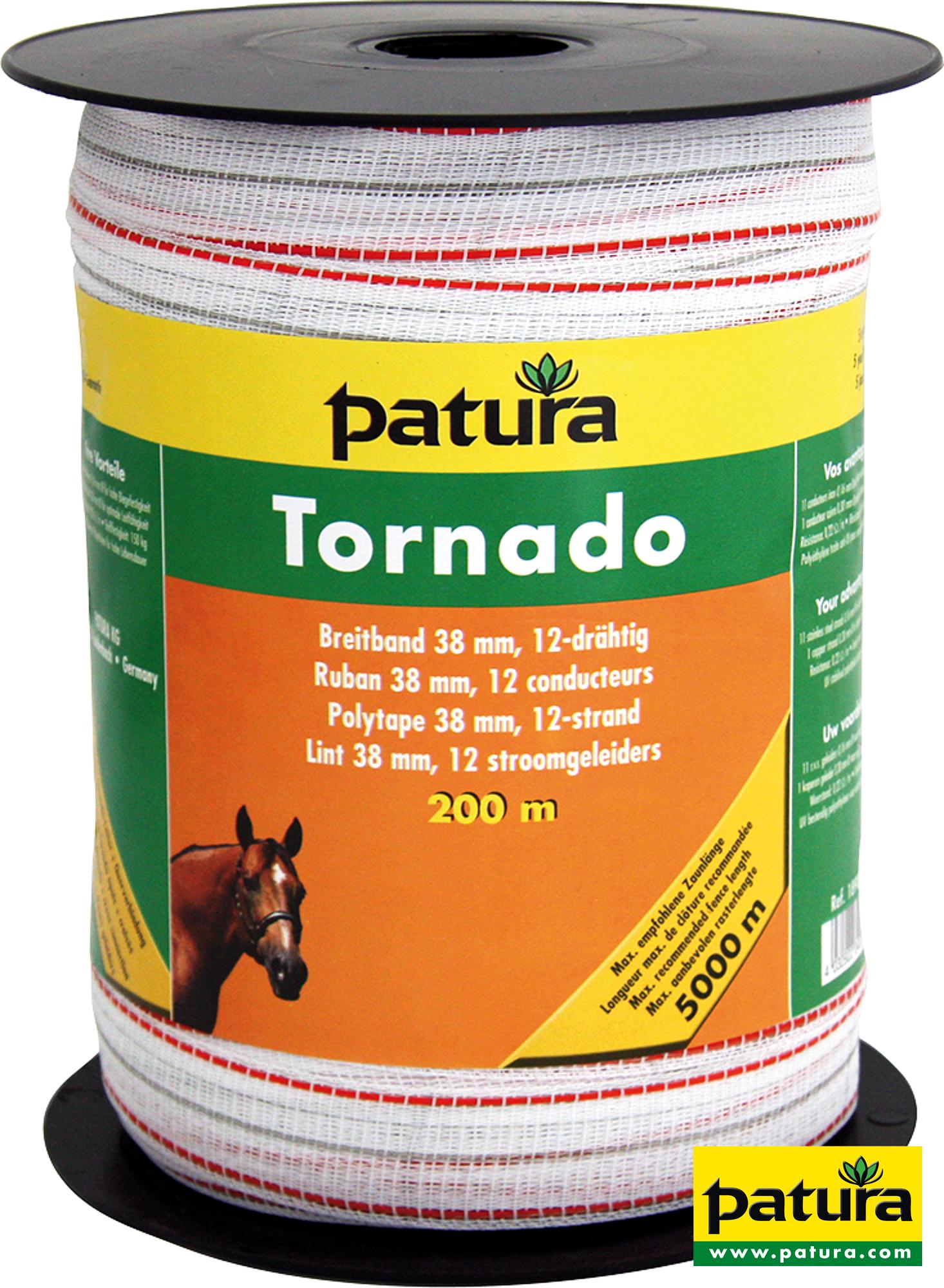 Tornado Breitband 38 mm, 200 m Rolle, 11 Niro 0,16mm, 1 Cu 0,30mm, weiß-orange