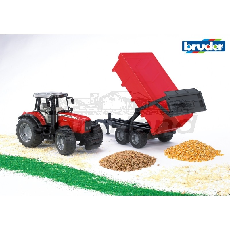 Bruder Massey Ferguson 7480 mit Wannenkippanhänger