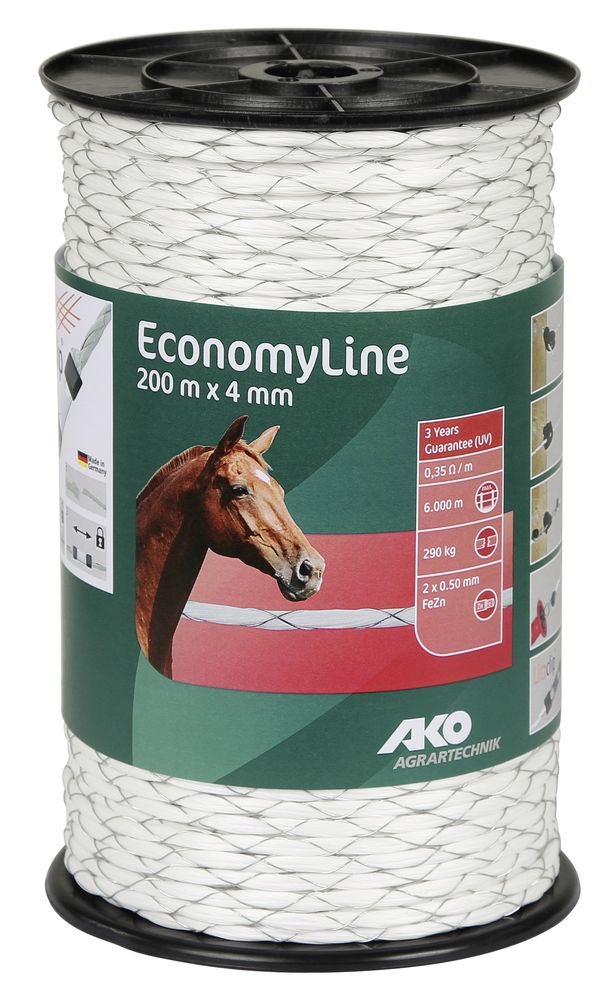 EconomyLine Seil 4 mm, 200 m Rolle, weiß