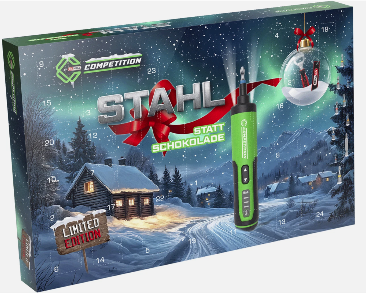 Adventskalender KS TOOLS Akku-Stabschrauber-Satz, "Stahl statt Schokolade", 27-tlg. 