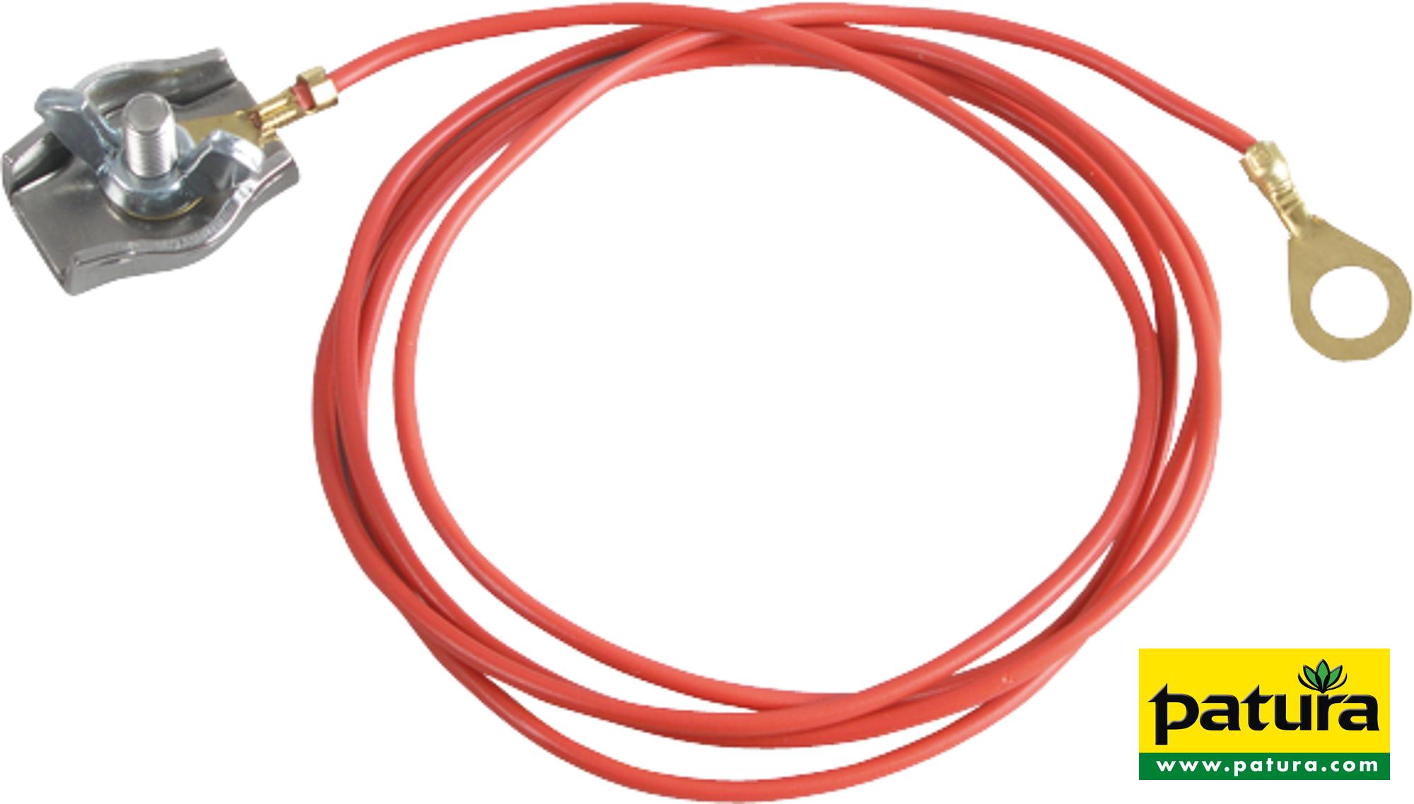 Zaunanschlusskabel Seil, mit Edelstahlseilklemme 8 mm Ringöse (1 Stück / Pack)