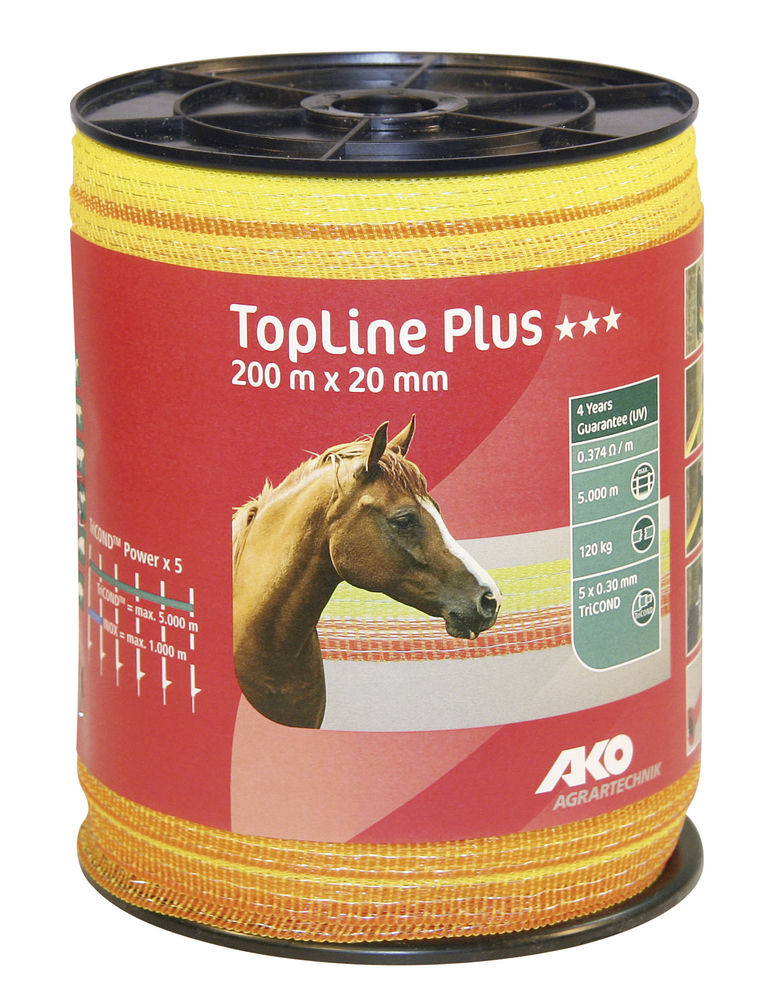 TopLine Plus Weidezaunband, 20 mm, gelb/ orange