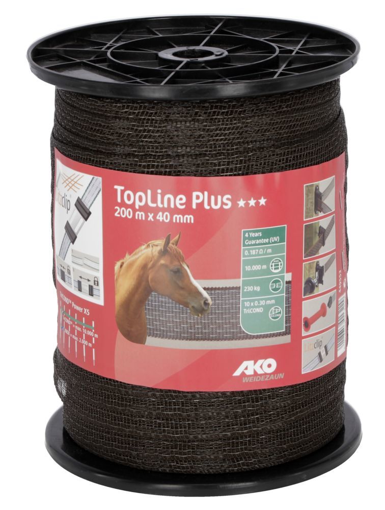 TopLine Plus Weidezaunband, 40 mm, braun