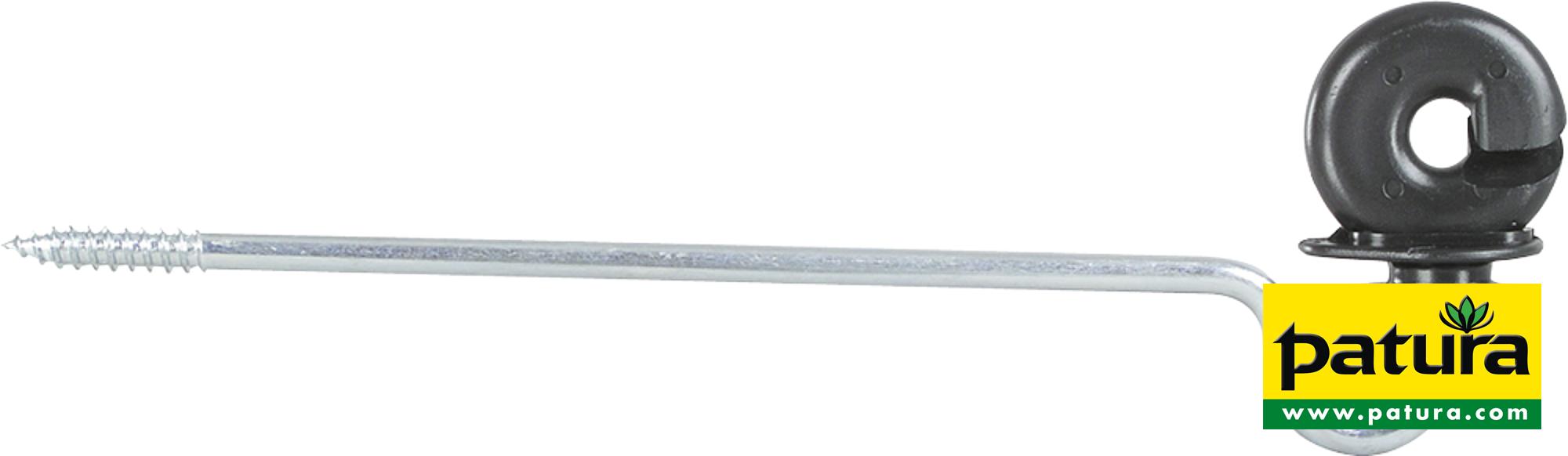 Ringisolator mit langem Schaft, Schaftlänge 20 cm Holzgewinde (10 Stück / Pack)