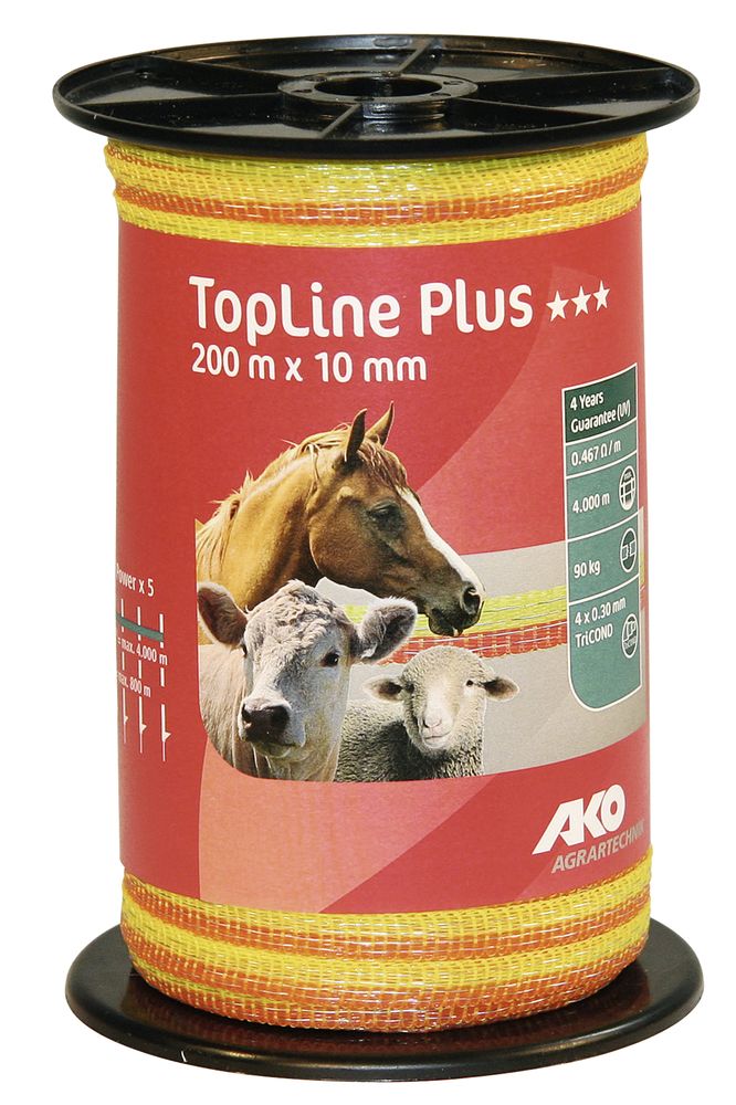 TopLine Plus Weidezaunband, 10 mm, gelb / orange