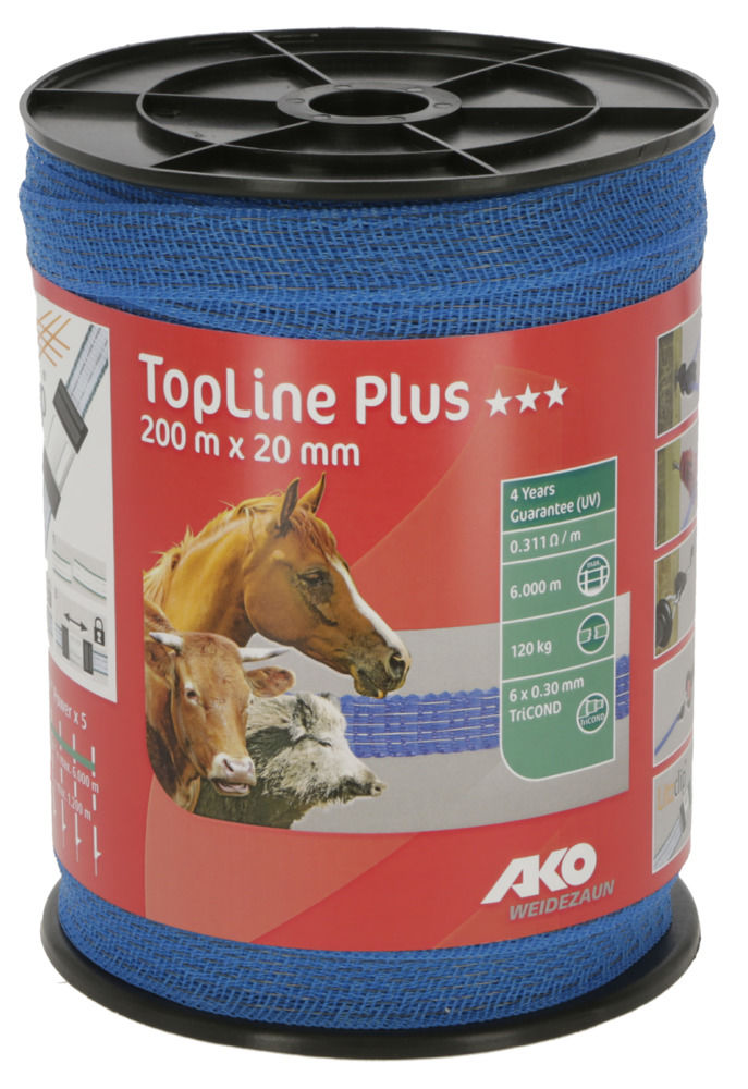 TopLine Plus Weidezaunband, 20 mm, blau