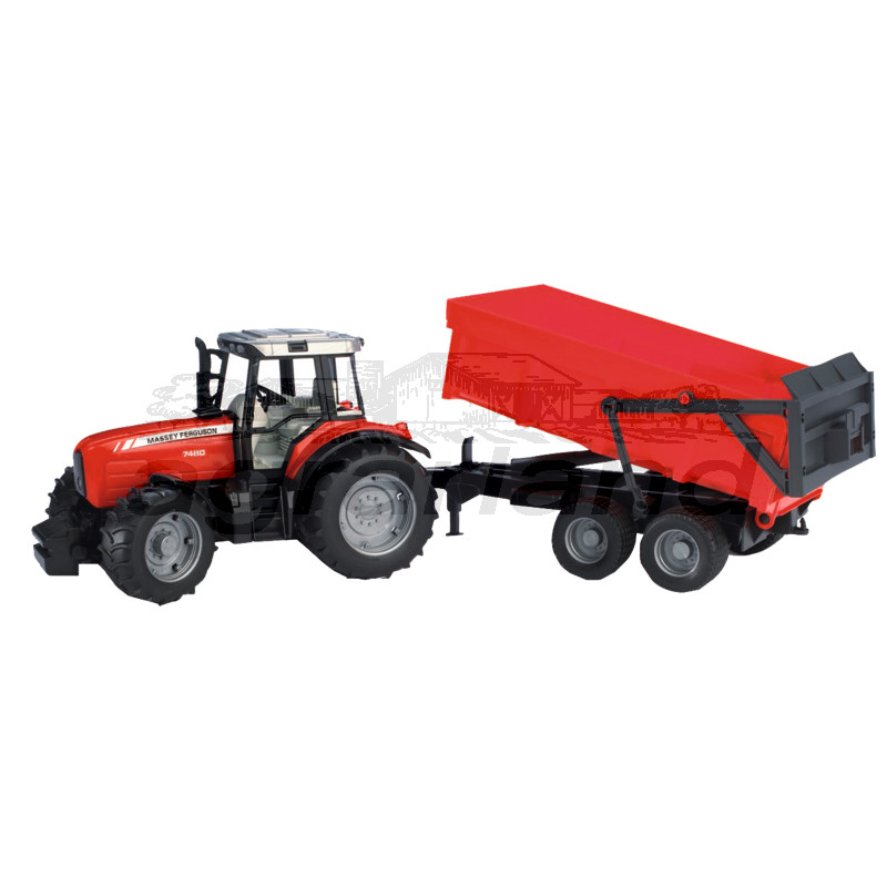 Bruder Massey Ferguson 7480 mit Wannenkippanhänger