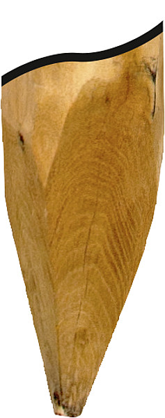Robinienpfahl, rund, geschliffen, 2500 mm, d=16-18 cm, gefast, gehobelt, 4-fach gespitzt