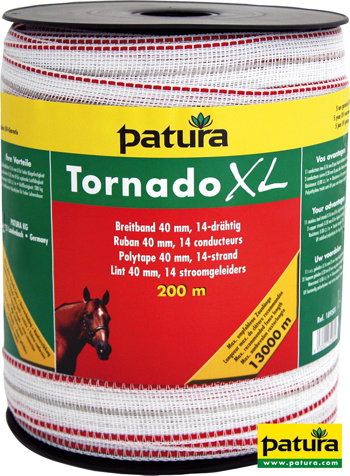 Tornado XL Breitband 40 mm, 200 m Rolle, 11 Niro 0,16mm, 3 Cu 0,30mm, weiss-rot