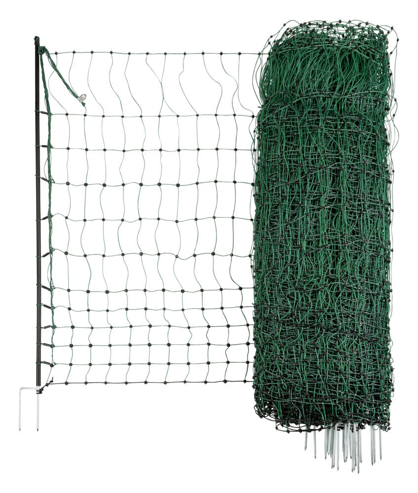 Geflügelnetz PoultryNet 15 m elektrifizierbar, 112 cm, grün