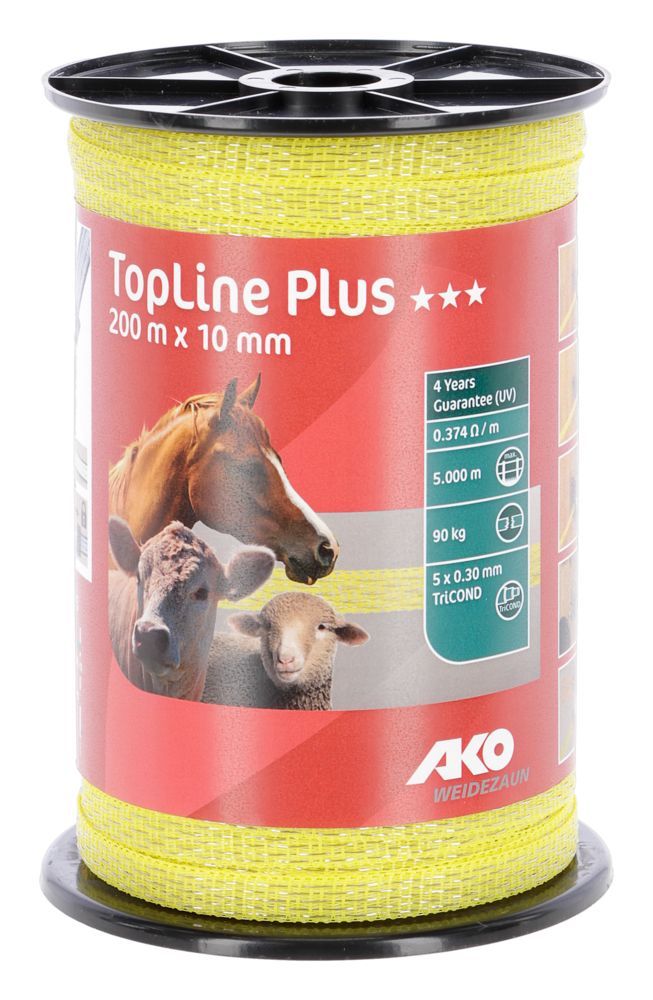 TopLine Plus Weidezaunband, 10 mm, gelb